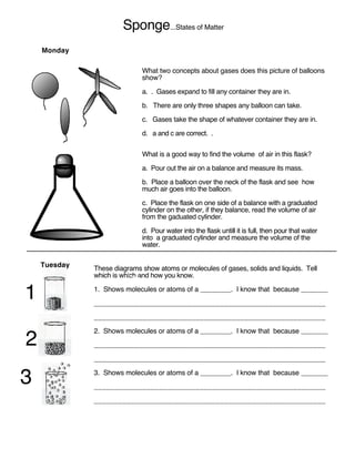 heat and states of matter worksheet answers