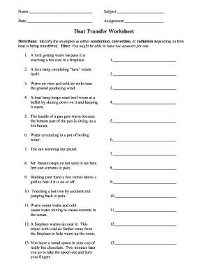 Heat Transfer Worksheet - Fill Online, Printable, Fillable, Blank ...