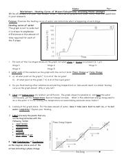 heating curve of water worksheet