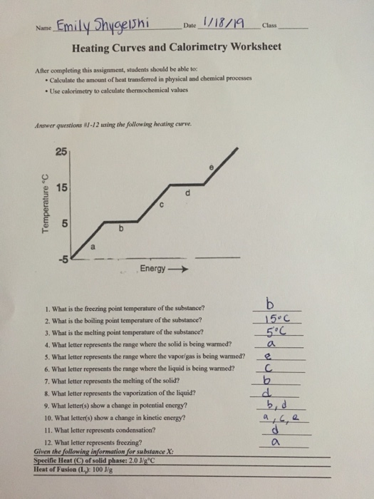 Solved Nane-Emily hygelhi İl/A Date Class Heating Curves and ...