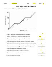 heating curves worksheet