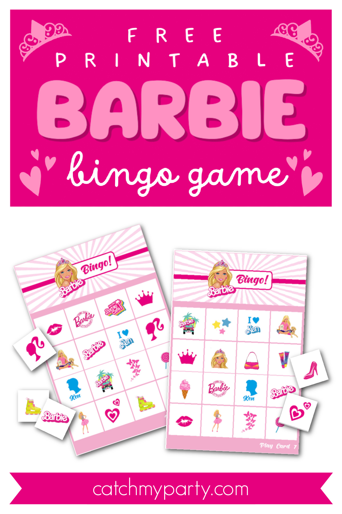 12 Cards) FREE Fun Printable BARBIE Bingo Game! | Catch My Party