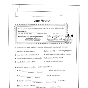helping and linking verbs worksheet with answers