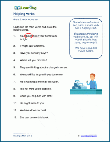 Helping verbs worksheets | Worsheets library