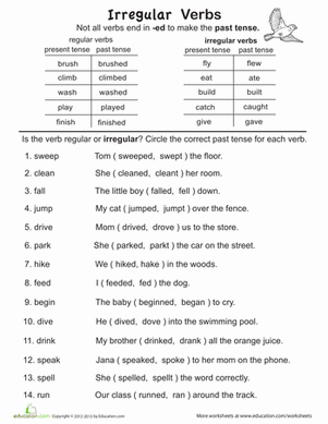 Irregular Verbs | Interactive Worksheet 