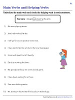 helping verbs worksheet 4th grade
