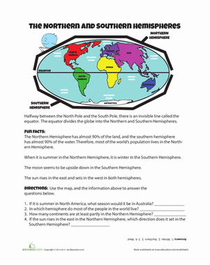 hemispheres worksheet