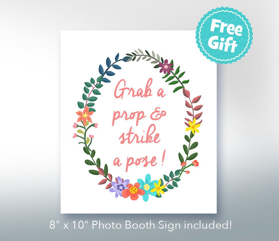 hens night photo booth props printable