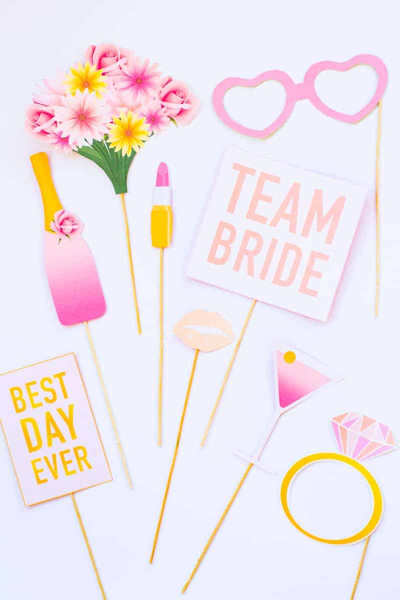 hens night photo booth props printable