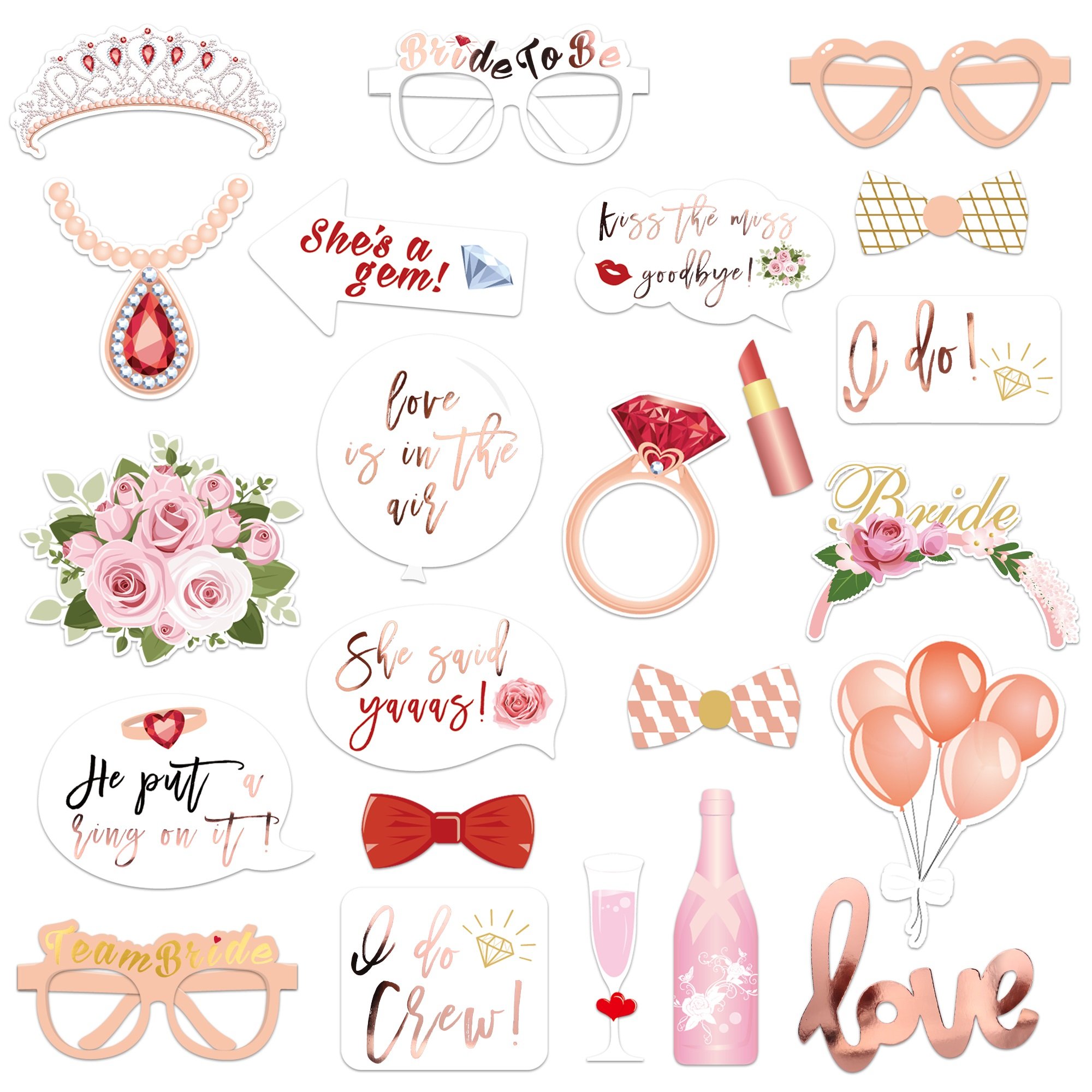 hens night photo booth props printable