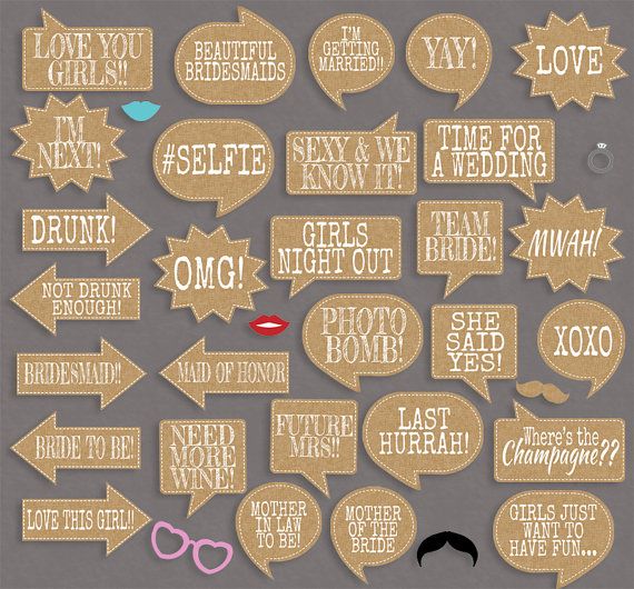 hens night photo booth props printable