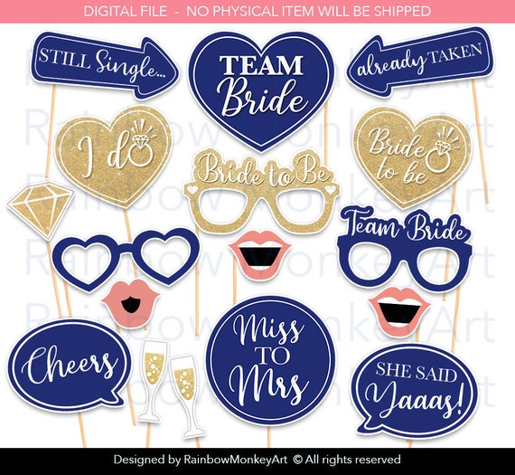 hens night photo booth props printable