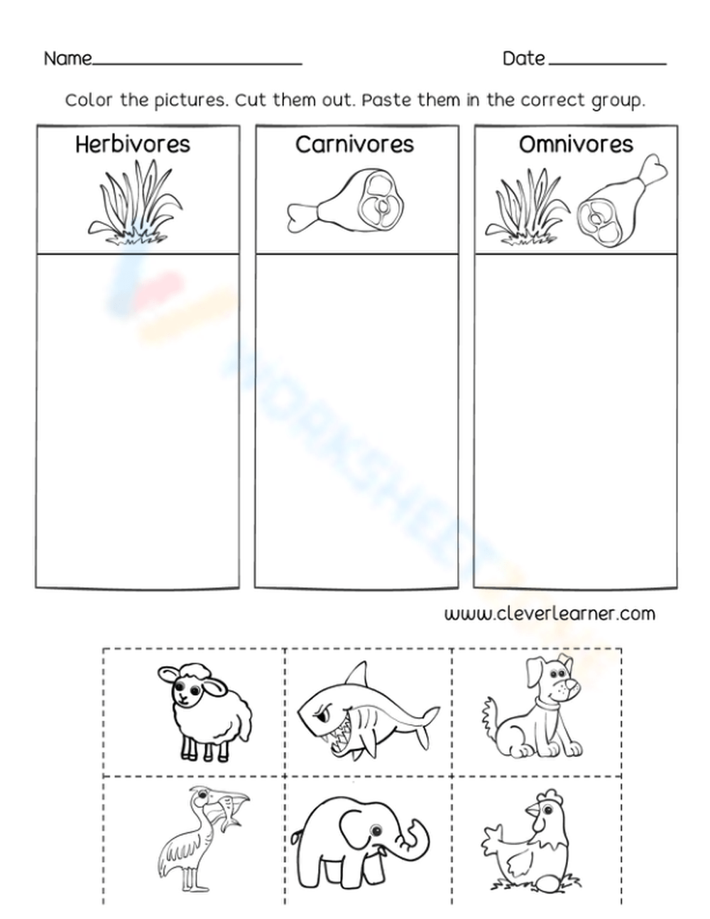 herbivore carnivore omnivore worksheet