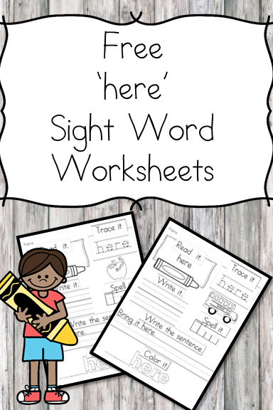 here - sight word match Worksheets