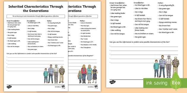 heredity worksheet for middle school