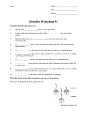 heredity worksheet
