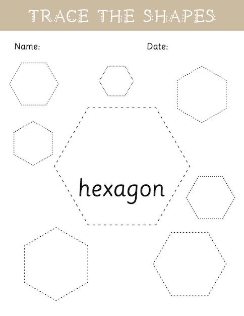 hexagon printable worksheet