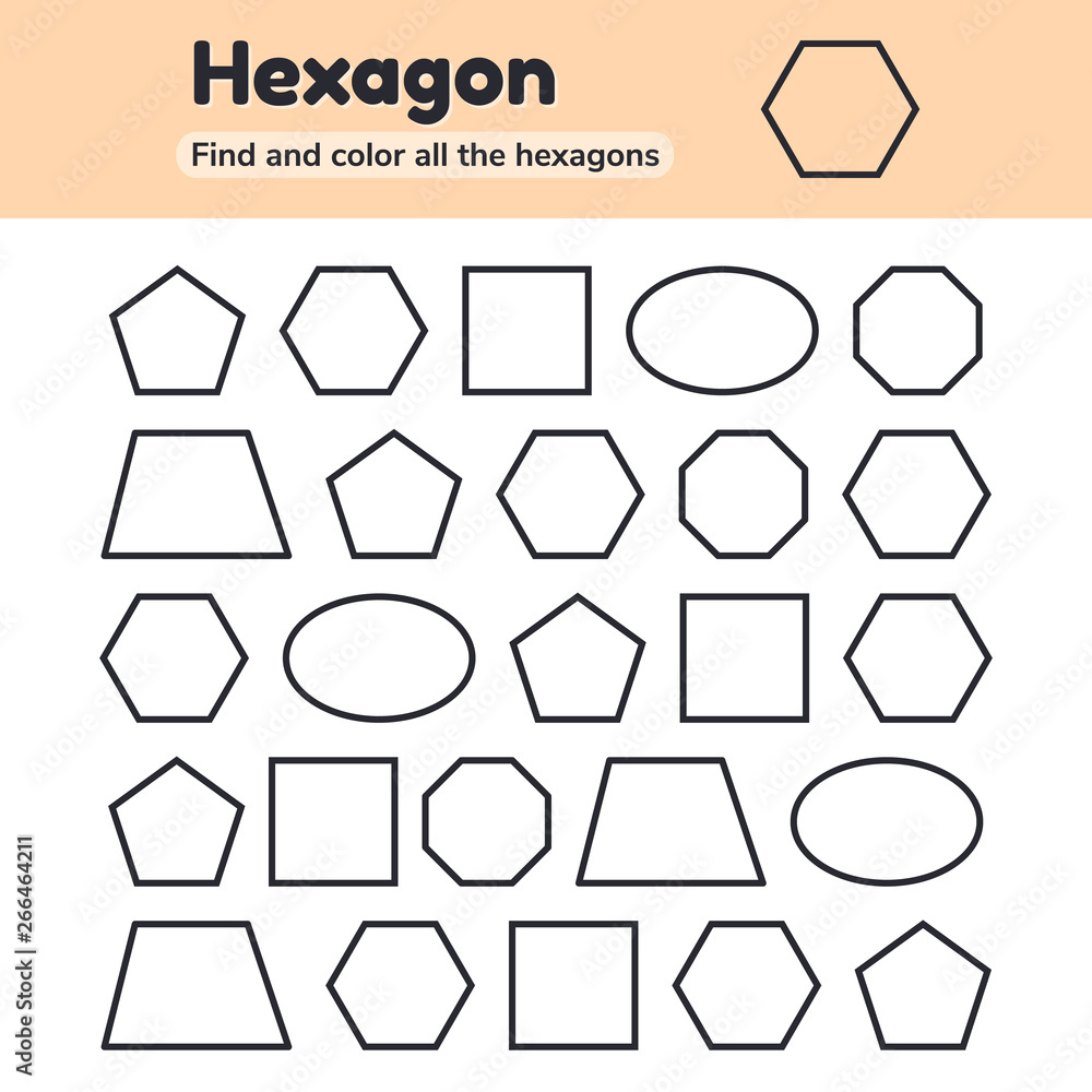 hexagon worksheet for preschool