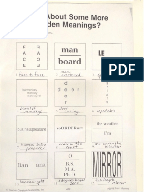 hidden meanings worksheet answers