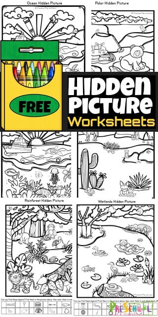 hidden pictures worksheet that are