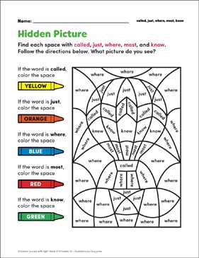 hidden pictures worksheet that are