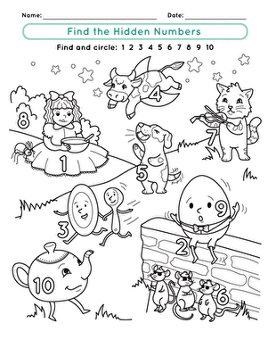hidden pictures worksheet that are