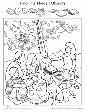hidden pictures worksheet
