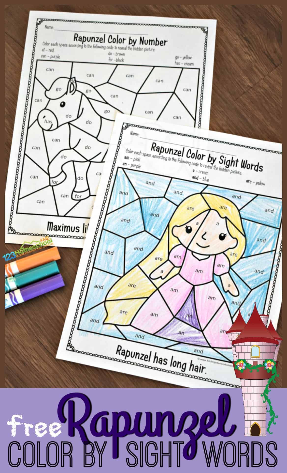 hidden sight word coloring worksheet