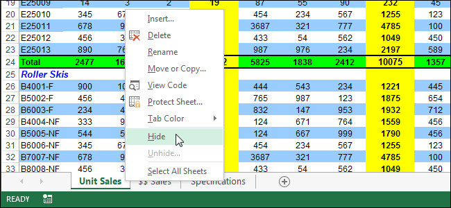 How to Hide Worksheets/Tabs and Entire Workbooks in Excel