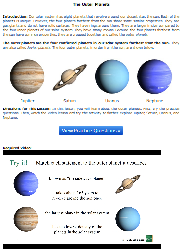 Online Self-Paced Astronomy Lessons for Students - HelpTeaching.com