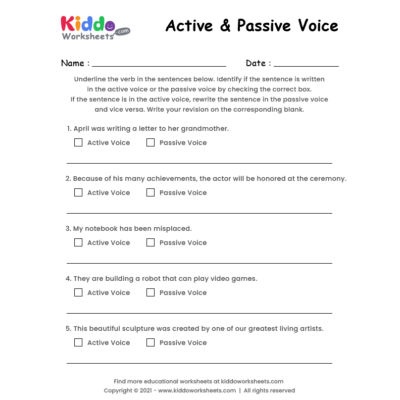 Free Printable English worksheets - kiddoworksheets