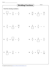 high school fractions worksheet