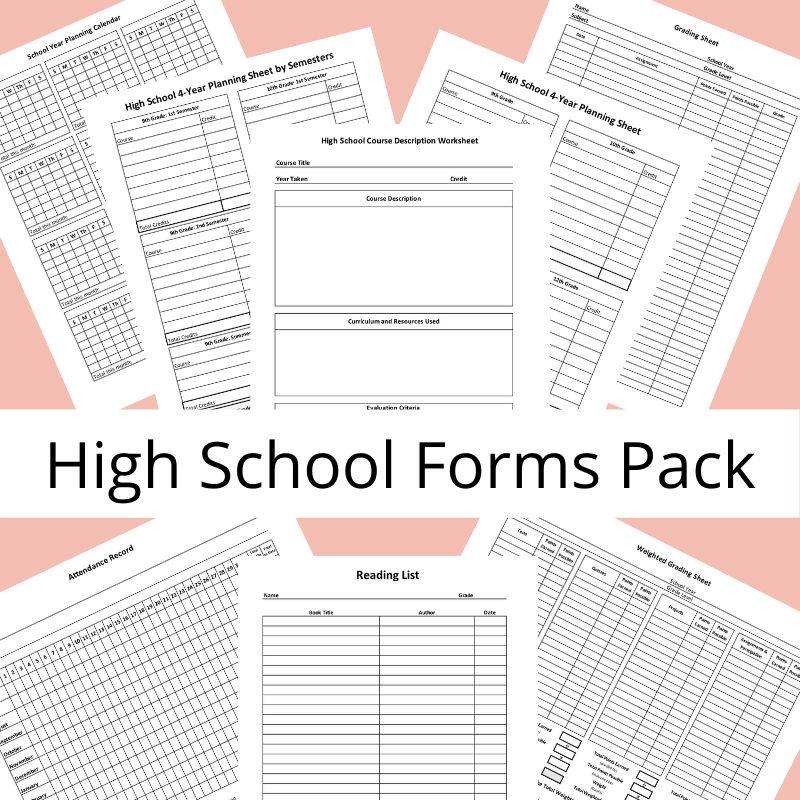 high school homeschool worksheet