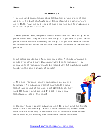 High School Word Problems Worksheets