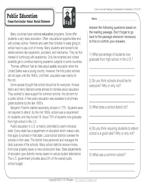 Cross-Curricular Reading Comprehension Worksheets: D-18 Of 36 ...