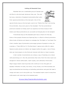 Middle School Reading Comprehension Worksheets