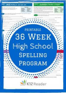 High School Spelling Words Program | Free, 36 Weeks