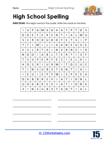High School Spelling Worksheets - 15 Worksheets Library