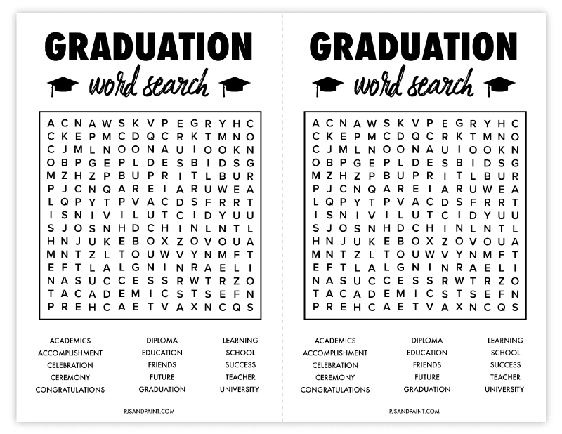Free Printable Graduation Word Search - Pjs and Paint - Worksheets Library free-printable-graduation-word-search-pjs-and-paint-worksheets-library