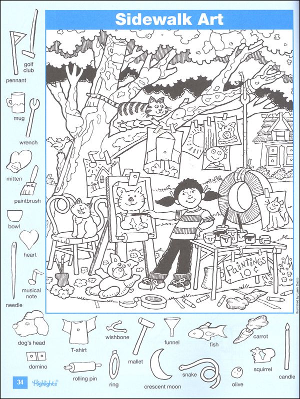 Easy Hidden Pictures Highlights - 10 Free PDF Printables | Printablee