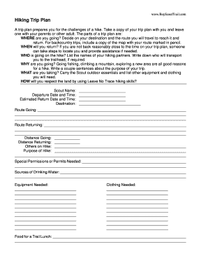 Hiking Merit Badge And Worksheet - Boy Scout Trail - Fill and Sign ...