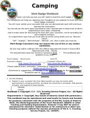 hiking merit badge worksheet