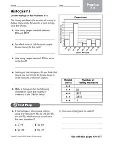 Histograms: Practice Worksheet for 5th - 6th Grade | Lesson Planet