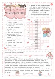 history of valentine s day worksheet