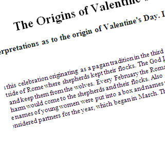 history of valentine s day worksheet