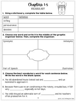 Holes Novel Study Unit FREE Sample | Worksheets and Activities | TPT