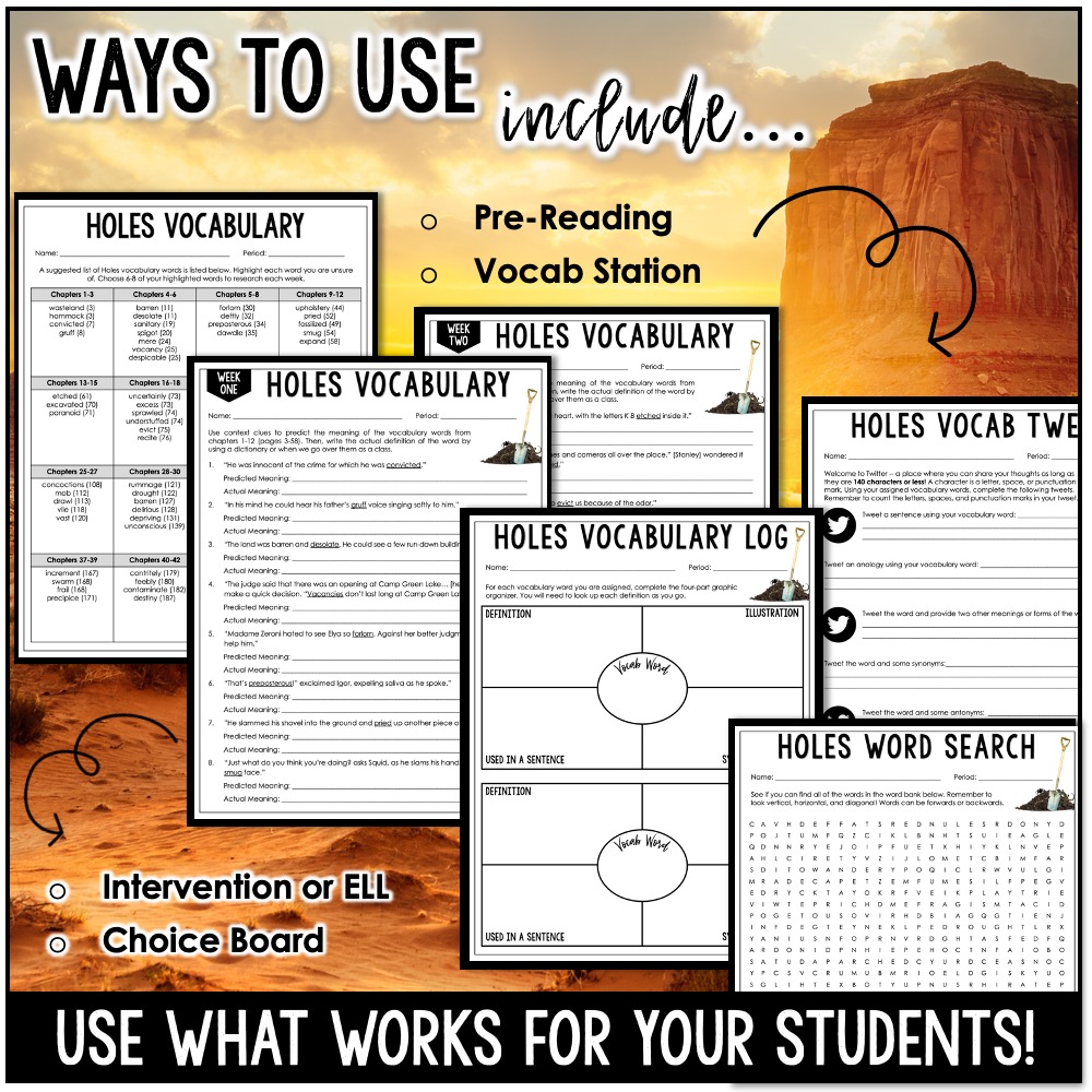 HOLES WORKSHEET - CHAPTERS 13-17 - HOLES WORKSHEET - CHAPTERS 13 ...