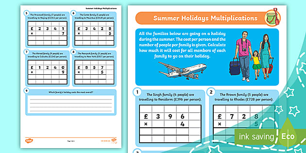 holiday multiplication worksheet