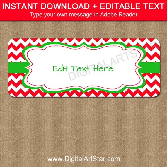 Christmas Address Label Template Editable Printable, Christmas ...