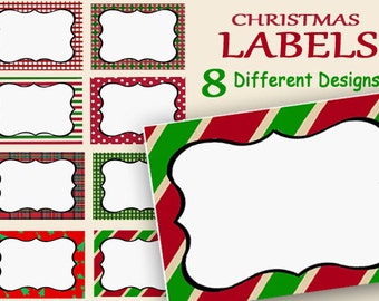 Christmas Labels, Custom Printable, Holiday Name Tags, Food Labels ...